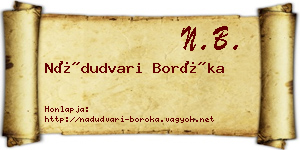 Nádudvari Boróka névjegykártya
